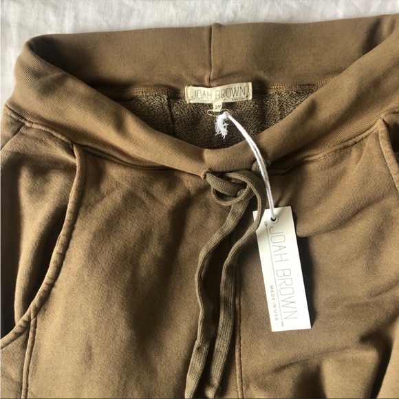 Joah Brown Stadium joggers olive army green oversized soft terry cloth cotton - Picture 5 of 9